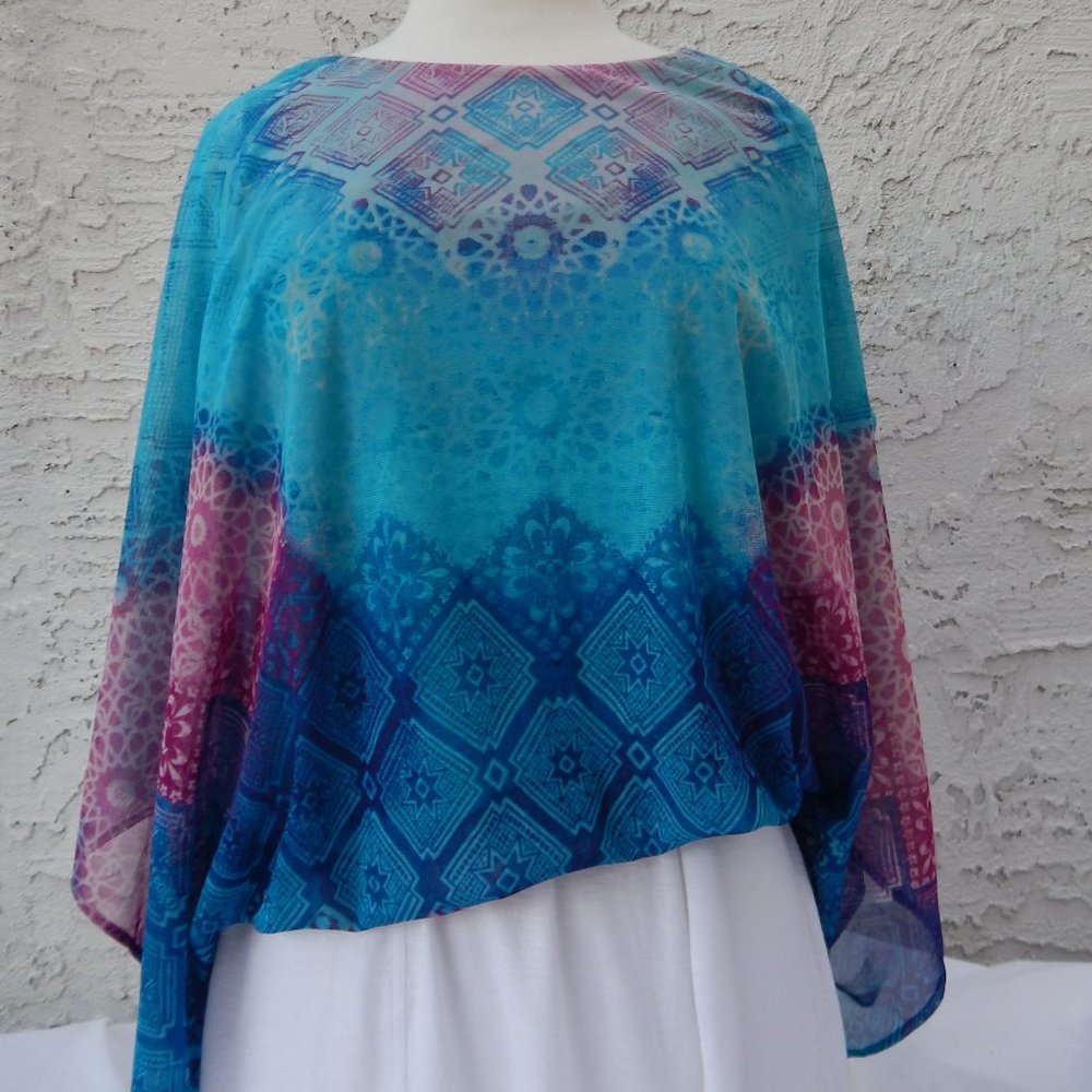 Chico's Cold Shoulder Poncho Top